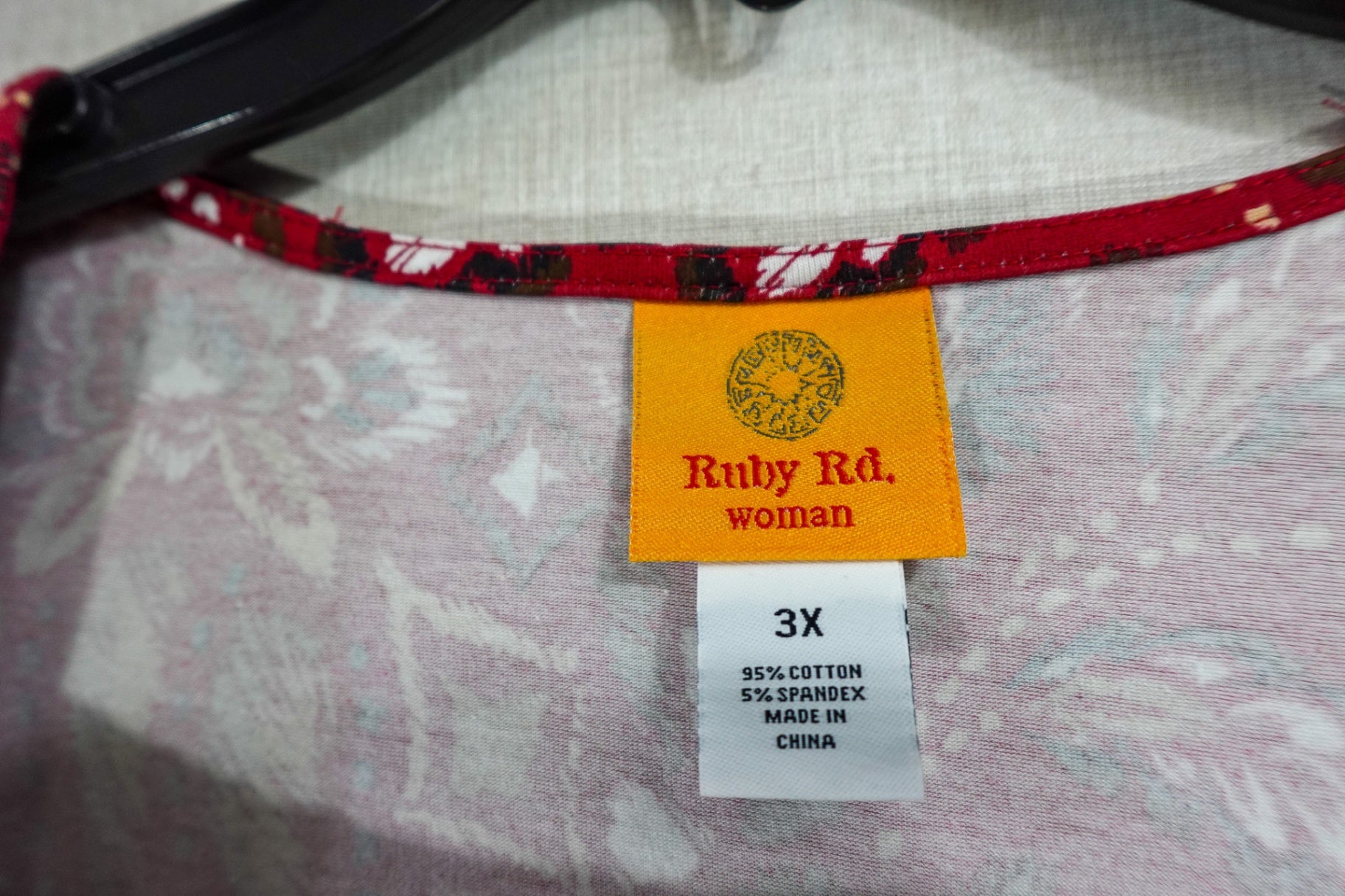 Ruby Rd., New 3/4 Sleeve Top, 3X, Cotton, Spandex