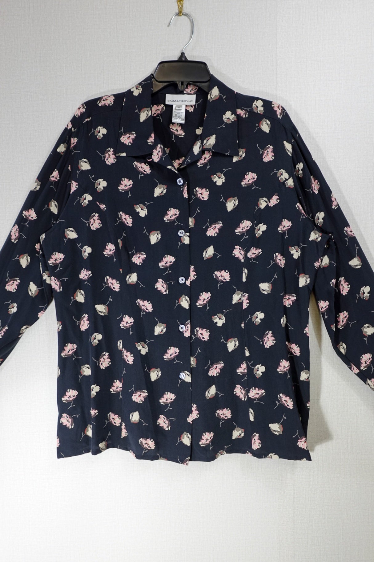 Evan-Picone, Vintage Long Sleeve blouse, 16, Silk