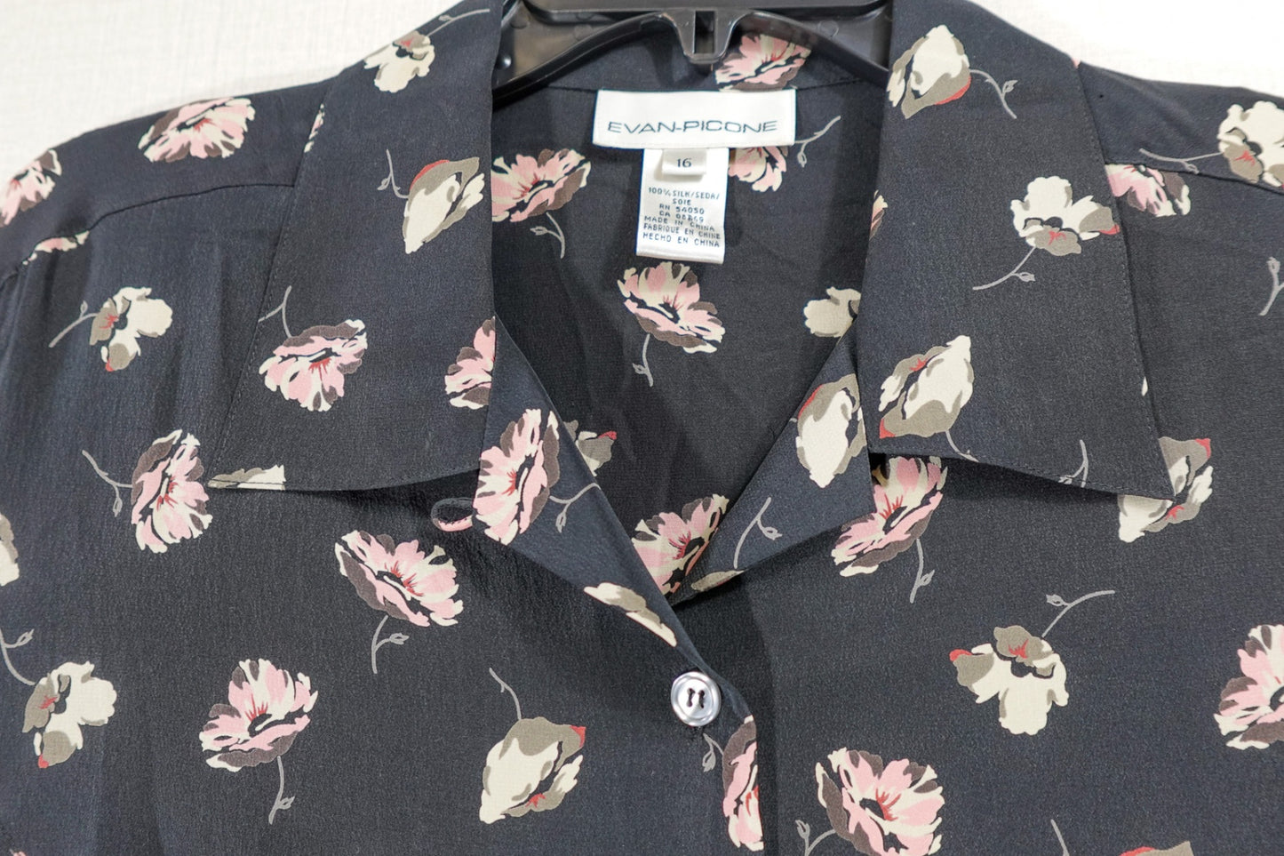 Evan-Picone, Vintage Long Sleeve blouse, 16, Silk