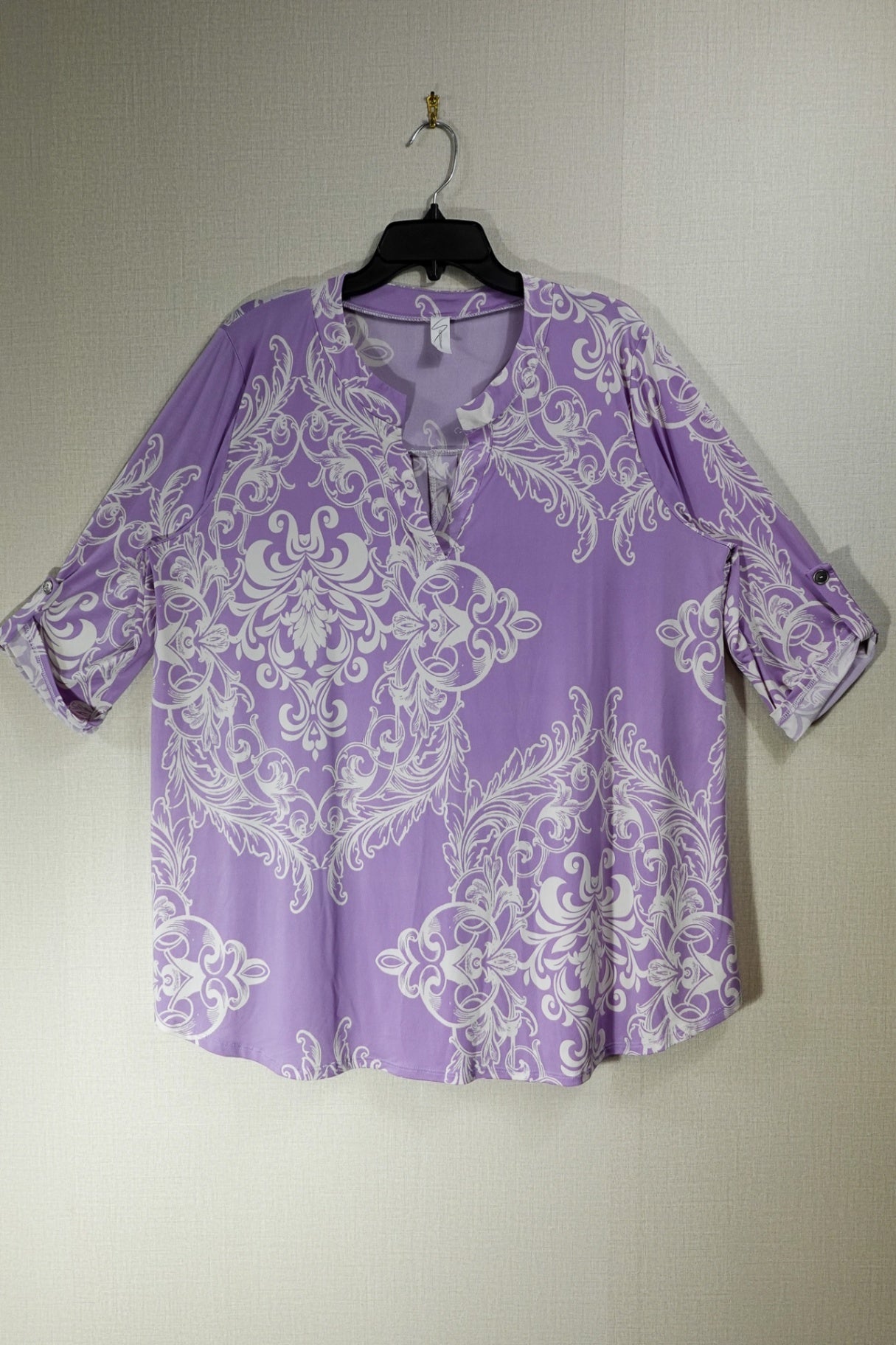 (No Label), 3/4 SLEEVE TOP, 2X, Polyester, Spandex