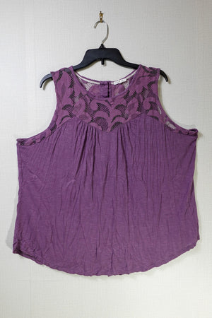Maurices, Sleeveless Top, 2X, Rayon, Spandex, Cotton, Nylon