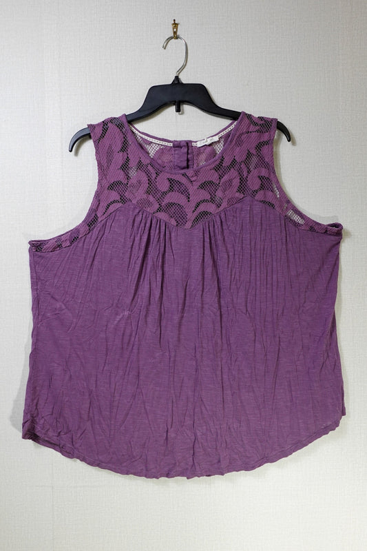 Maurices, Sleeveless Top, 2X, Rayon, Spandex, Cotton, Nylon