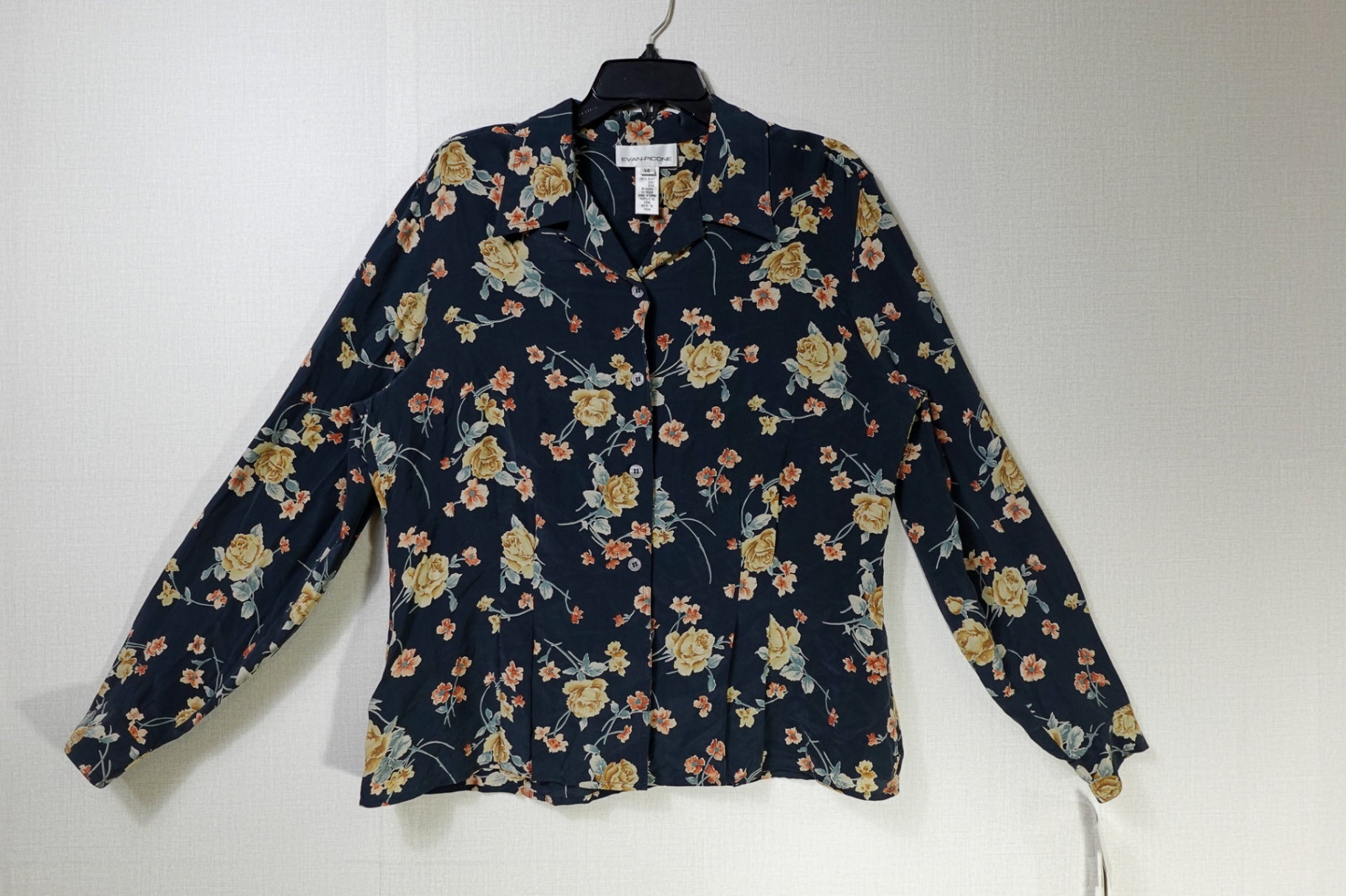 Evan-Picone, New Vintage Long Sleeve blouse, 14, Silk