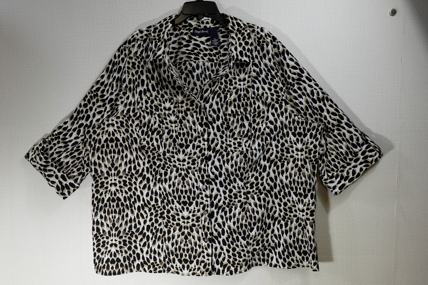 Maggie Barnes, 3/4 Sleeve Top, 3X 26/28W, Polyester, Spandex