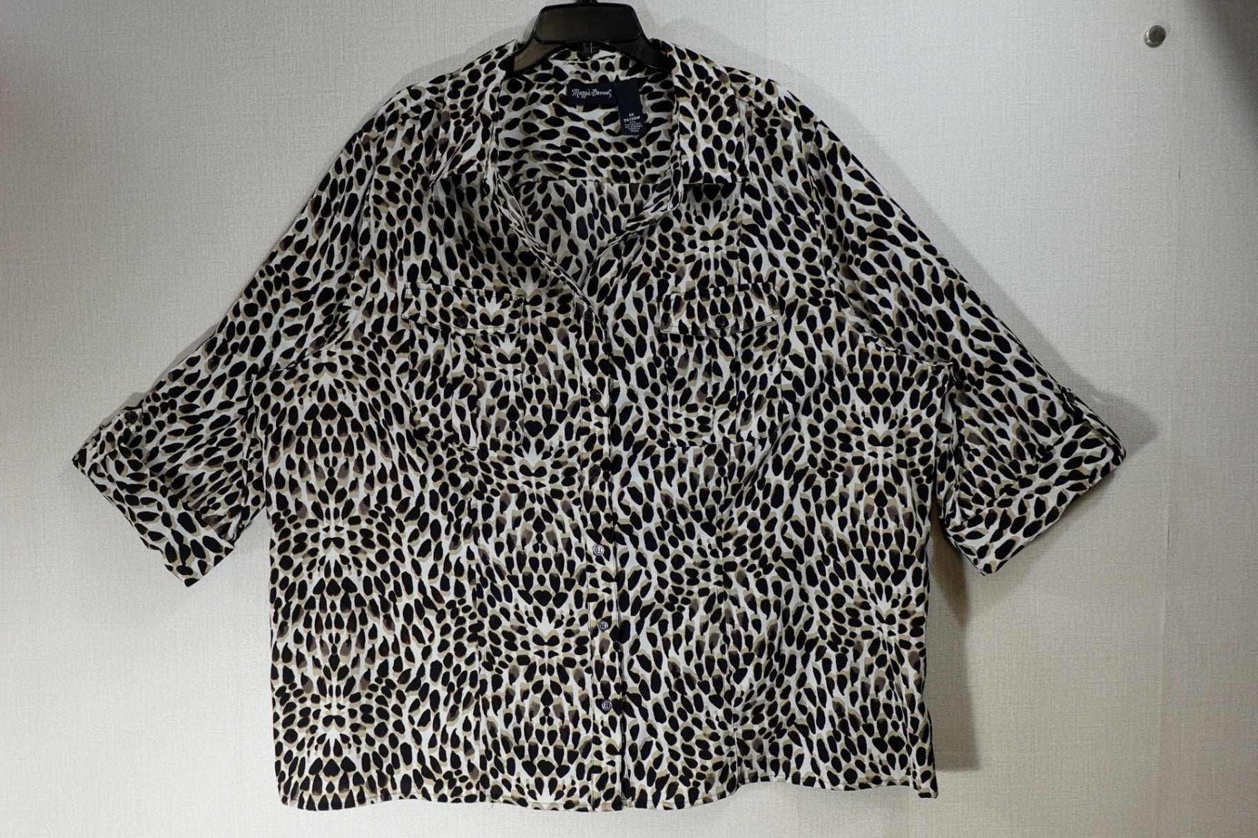 Maggie Barnes, 3/4 Sleeve Top, 3X 26/28W, Polyester, Spandex