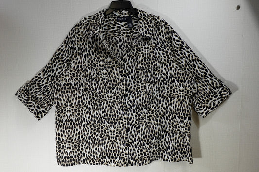 Maggie Barnes, 3/4 Sleeve Top, 3X 26/28W, Polyester, Spandex