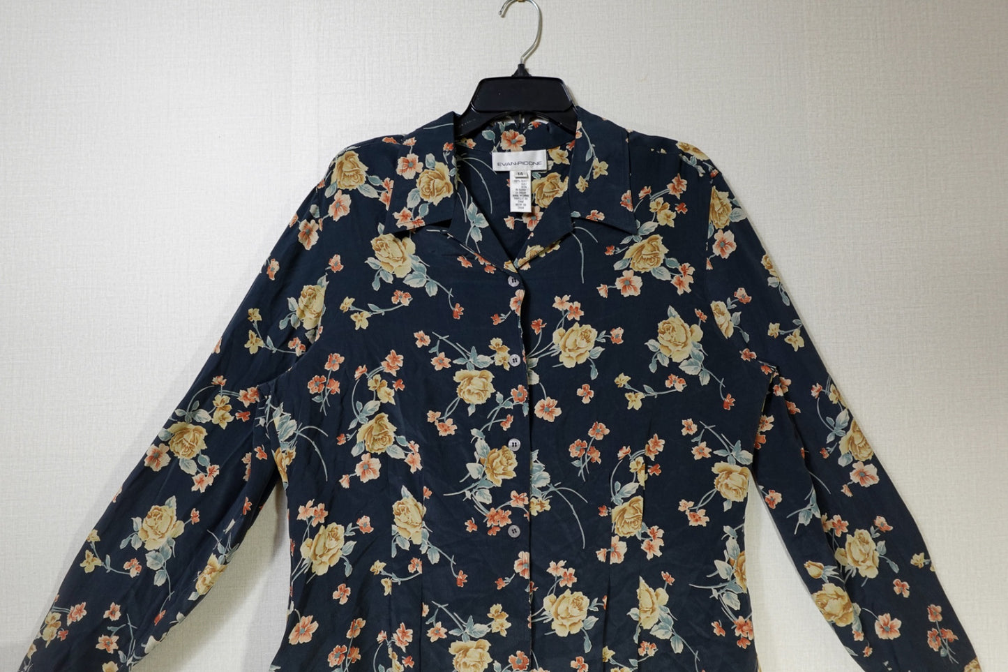 Evan-Picone, New Vintage Long Sleeve blouse, 14, Silk
