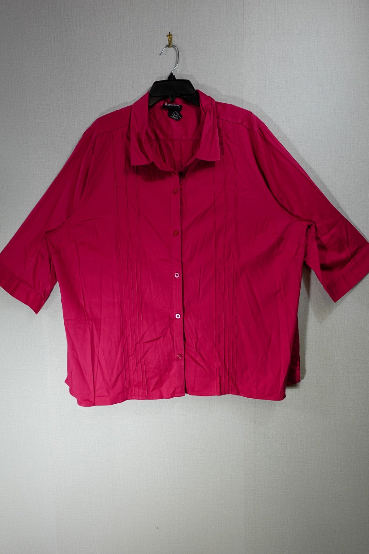 Maggie Barnes, 3/4 Sleeve Top, 3X 26/28W, Cotton, Spandex