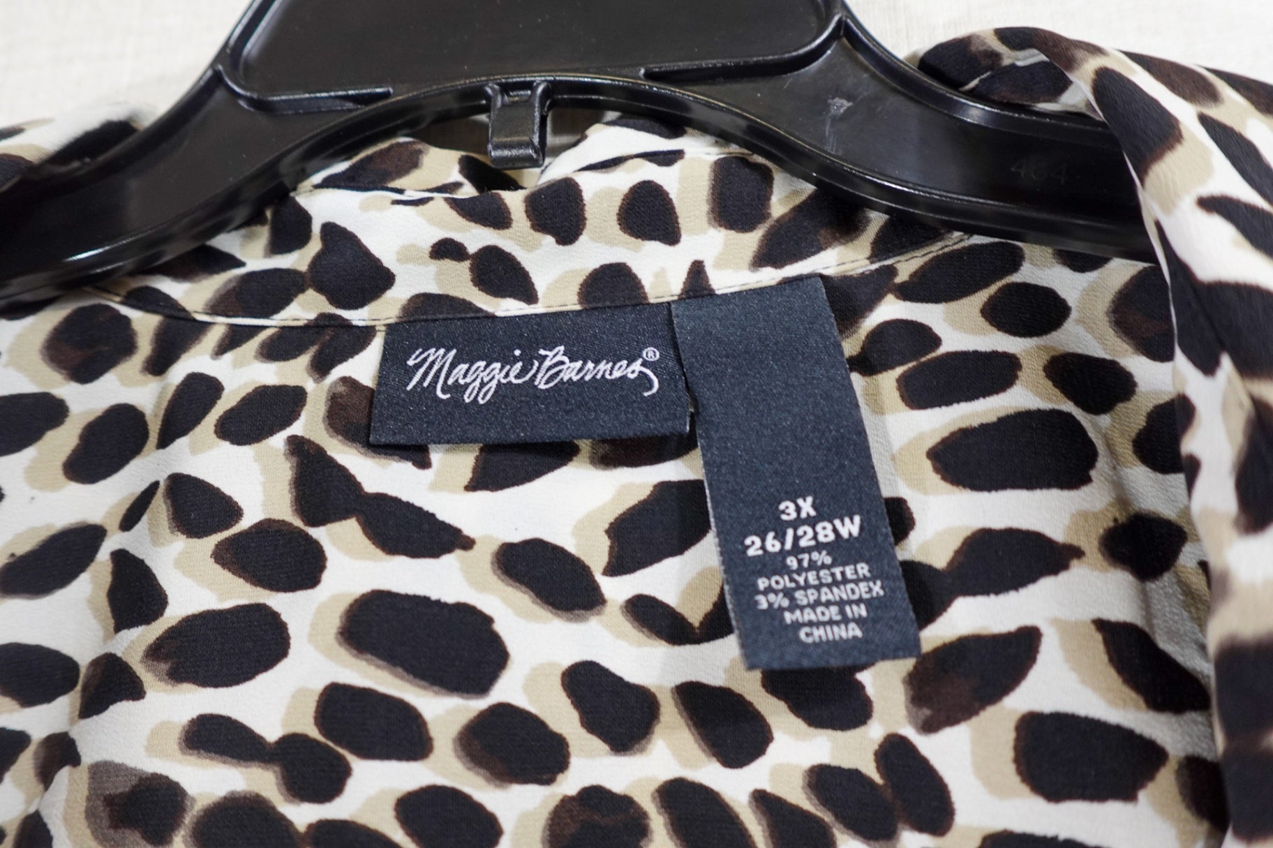 Maggie Barnes, 3/4 Sleeve Top, 3X 26/28W, Polyester, Spandex