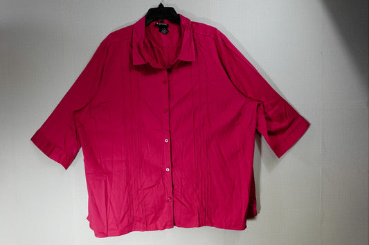Maggie Barnes, 3/4 Sleeve Top, 3X 26/28W, Cotton, Spandex