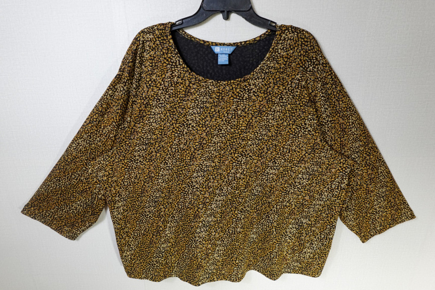 Koret Woman, 3/4 SLEEVE TOP, 3X, Polyester, Spandex