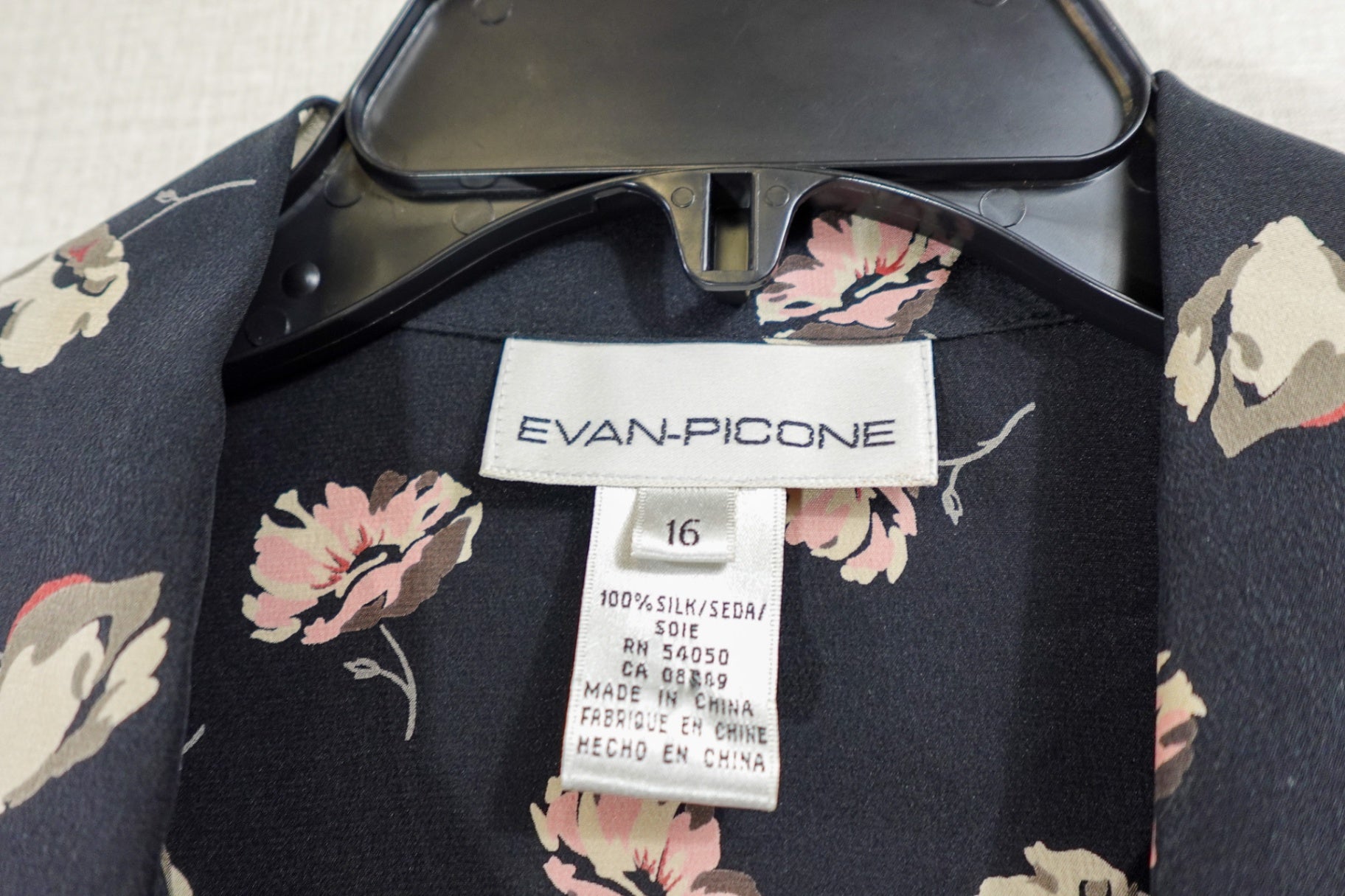 Evan-Picone, Vintage Long Sleeve blouse, 16, Silk