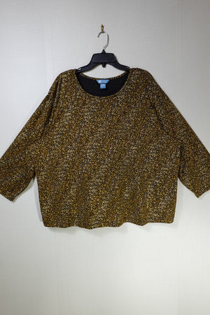 Koret Woman, 3/4 SLEEVE TOP, 3X, Polyester, Spandex