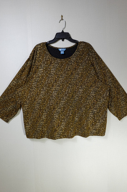 Koret Woman, 3/4 SLEEVE TOP, 3X, Polyester, Spandex