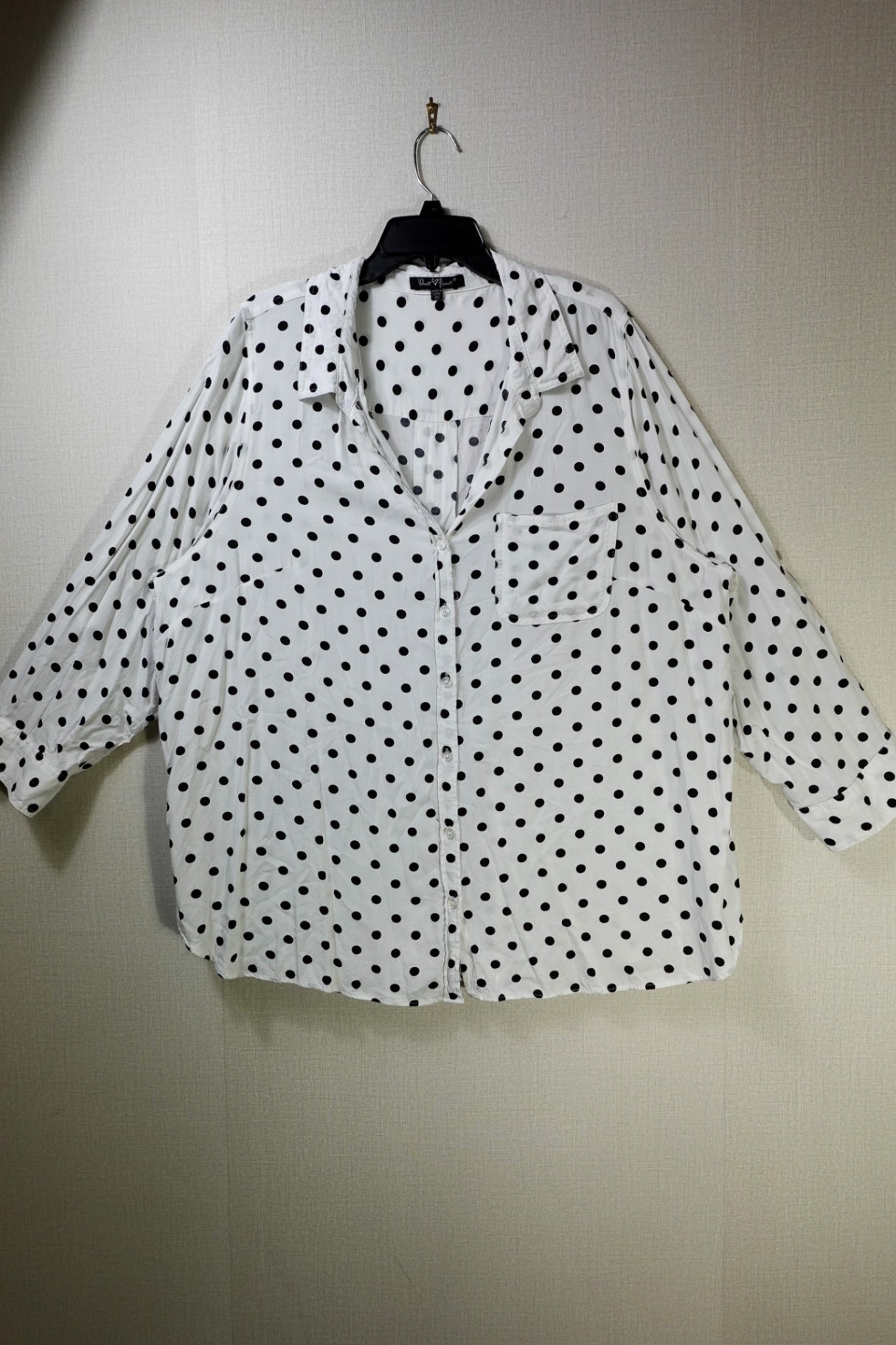 Velvet Heart, 3/4 Sleeve Top, 3X, Rayon