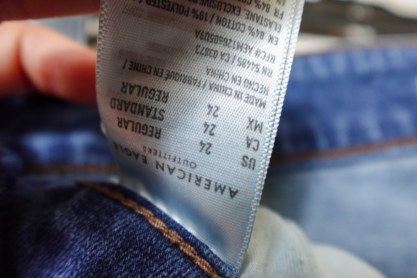 American Eagle, Jeans Skinny, 24 , Denim, Cotton, Polyester, Elastane