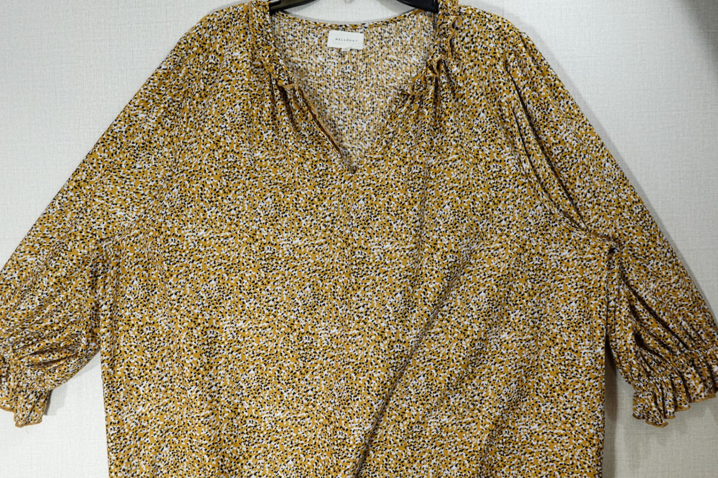Melloday, Long Sleeves Top, 3X, Polyester, Spandex