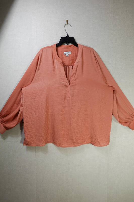 Ava & Viv, Long Sleeves Top, 3X, Polyester
