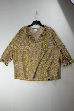Melloday, Long Sleeves Top, 3X, Polyester, Spandex
