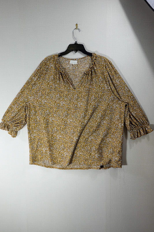 Melloday, Long Sleeves Top, 3X, Polyester, Spandex
