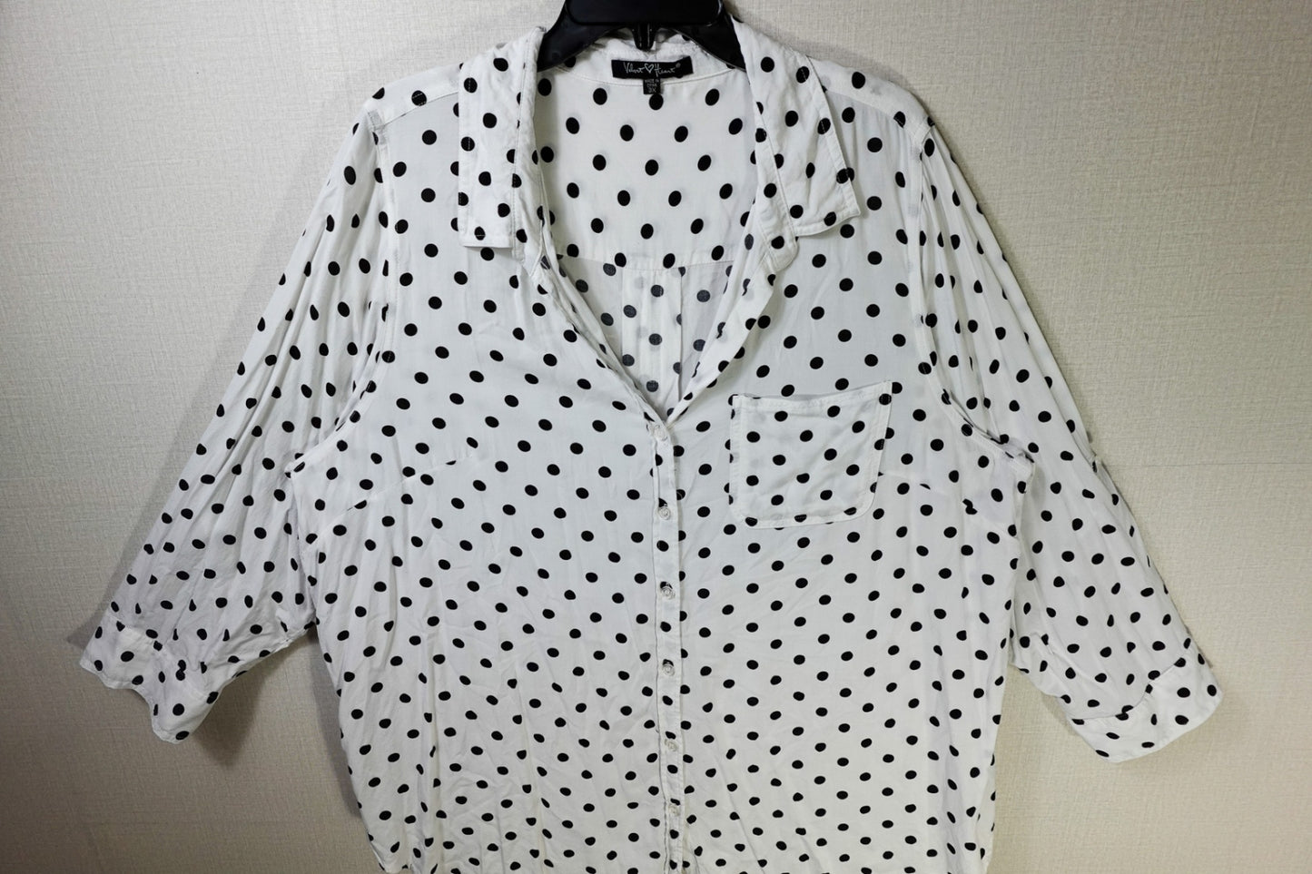 Velvet Heart, 3/4 Sleeve Top, 3X, Rayon