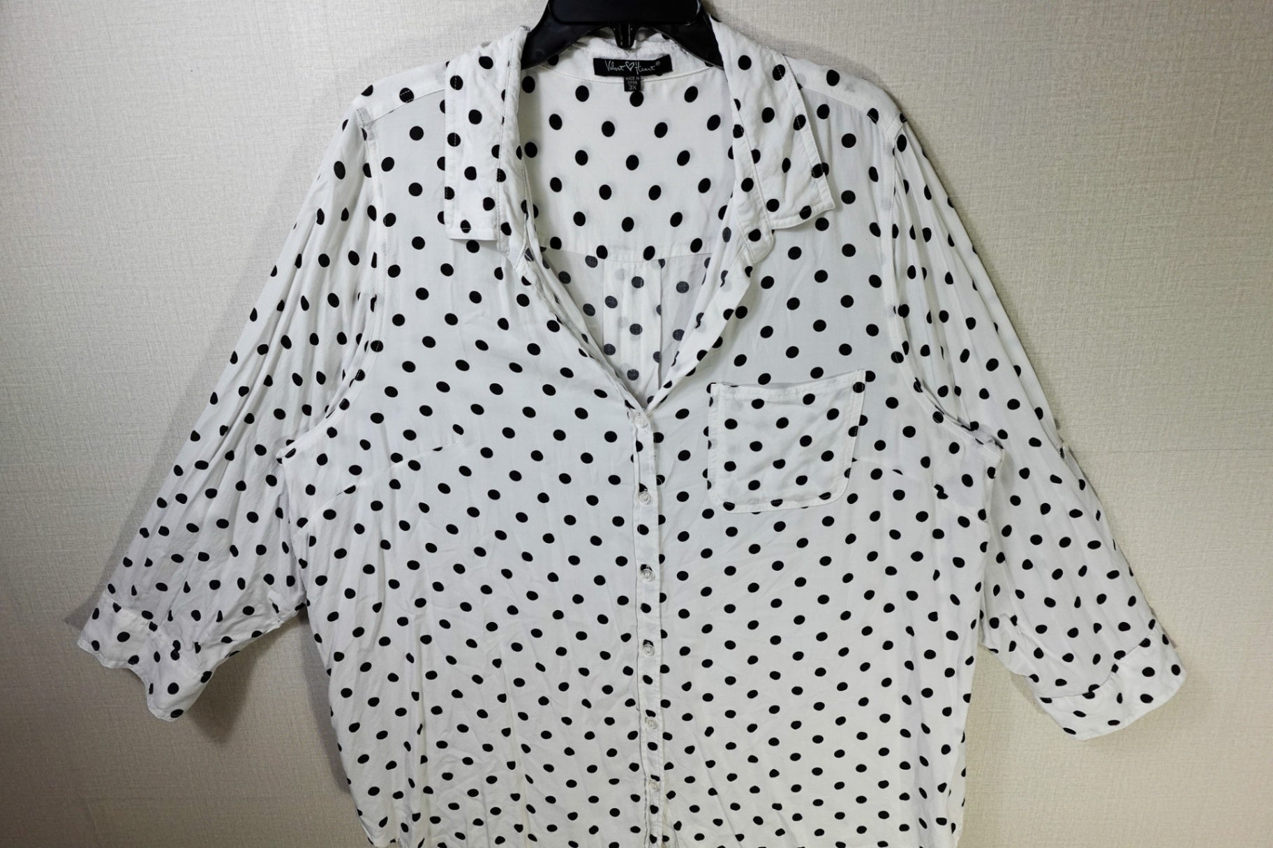 Velvet Heart, 3/4 Sleeve Top, 3X, Rayon