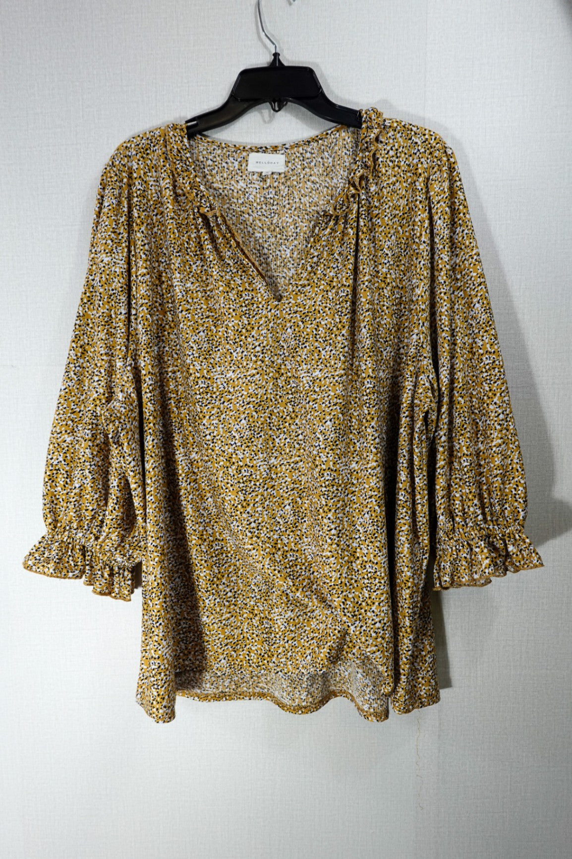 Melloday, Long Sleeves Top, 3X, Polyester, Spandex