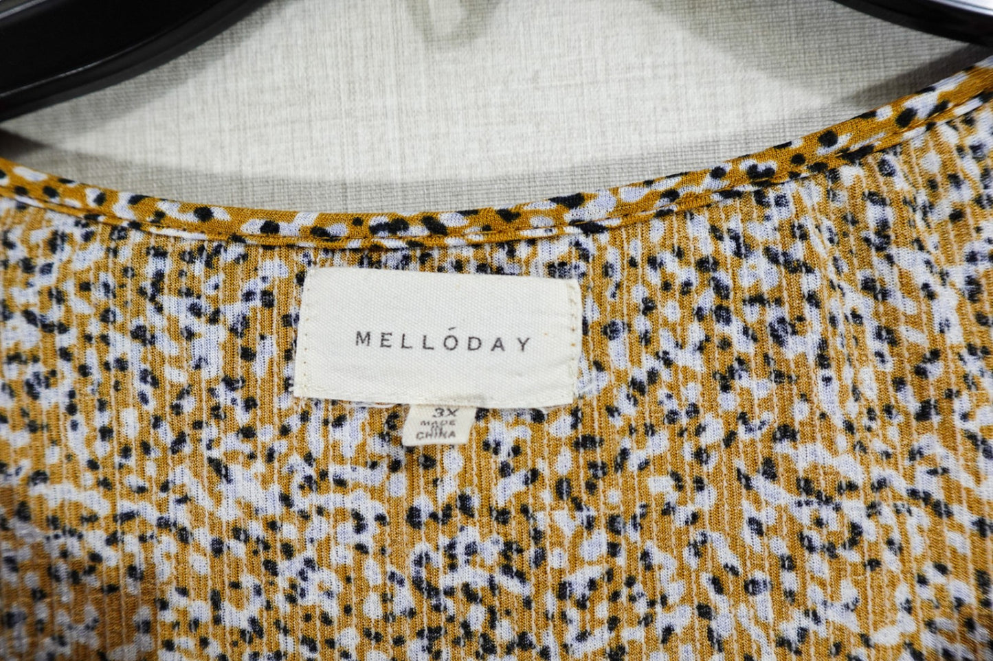 Melloday, Long Sleeves Top, 3X, Polyester, Spandex