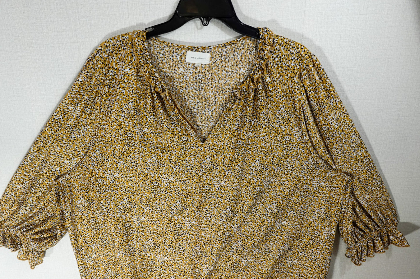Melloday, Long Sleeves Top, 3X, Polyester, Spandex