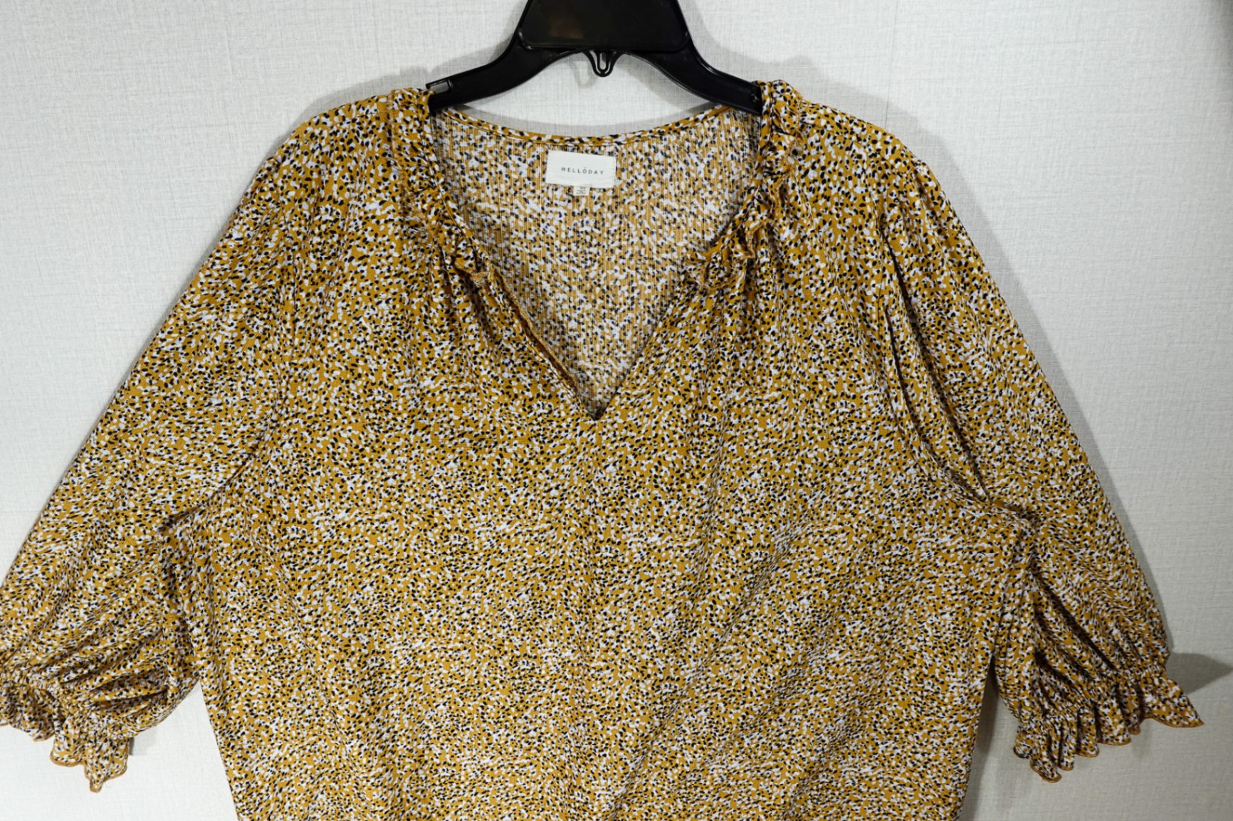 Melloday, Long Sleeves Top, 3X, Polyester, Spandex