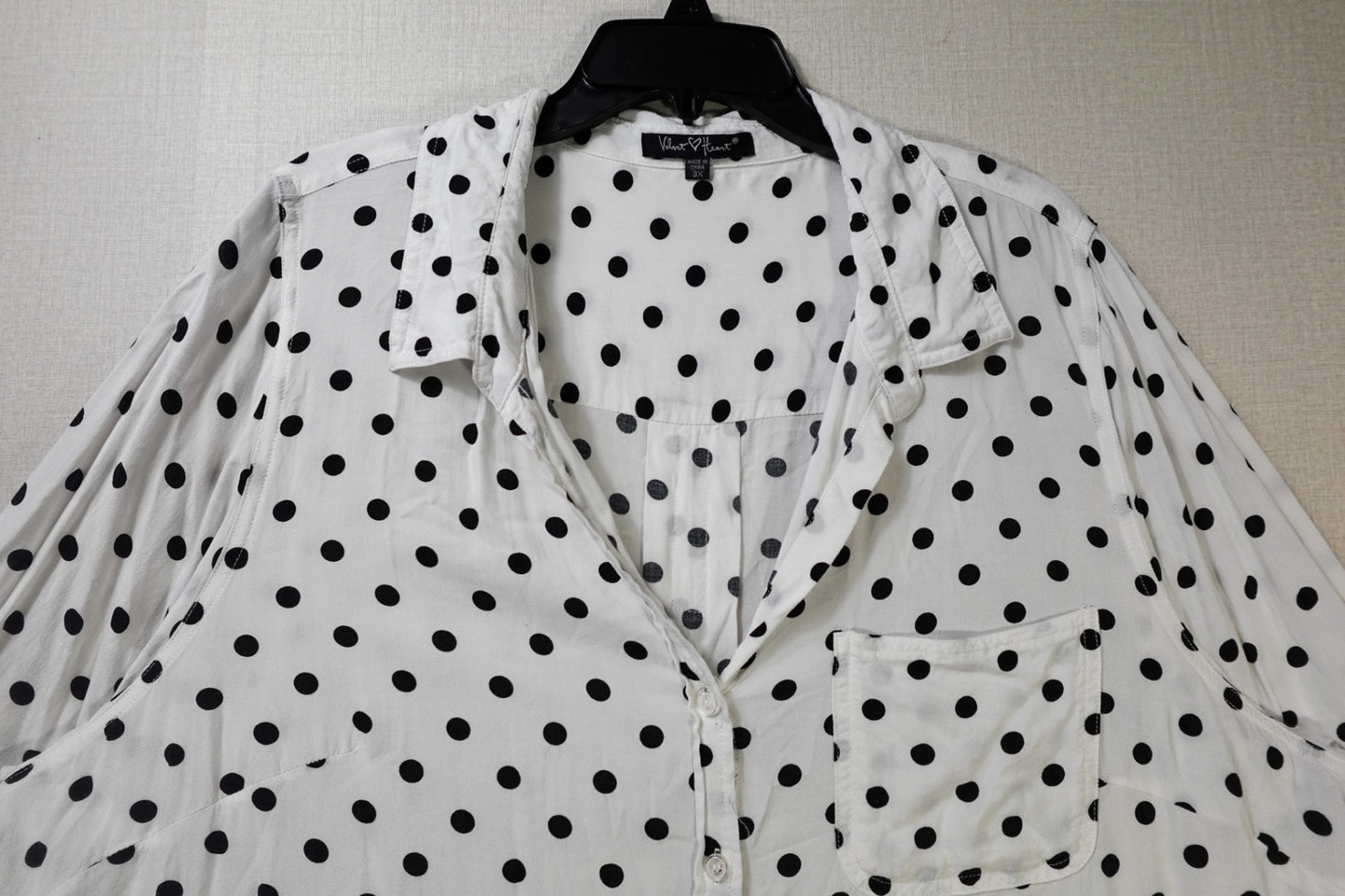 Velvet Heart, 3/4 Sleeve Top, 3X, Rayon