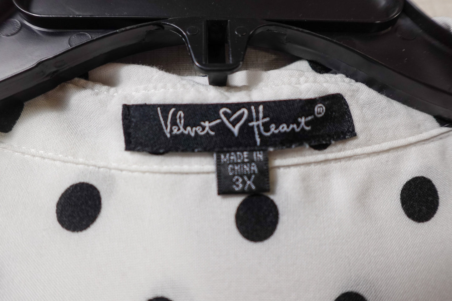 Velvet Heart, 3/4 Sleeve Top, 3X, Rayon