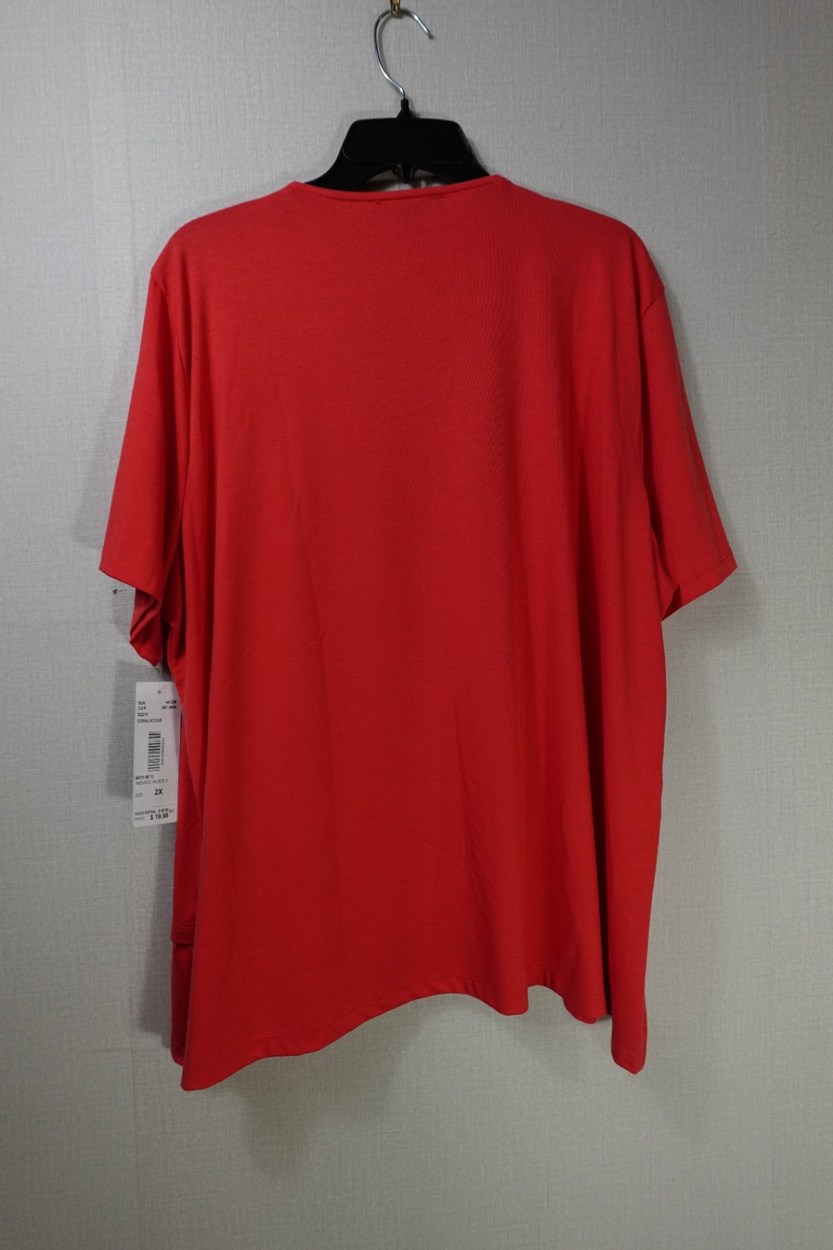 N Touch, Short Sleeved Top, 2X, Polyester, Rayon, Spandex