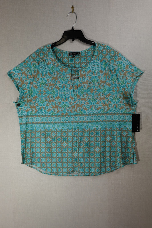 N Touch, Short Sleeved Top, 2X, Polyester, Spandex