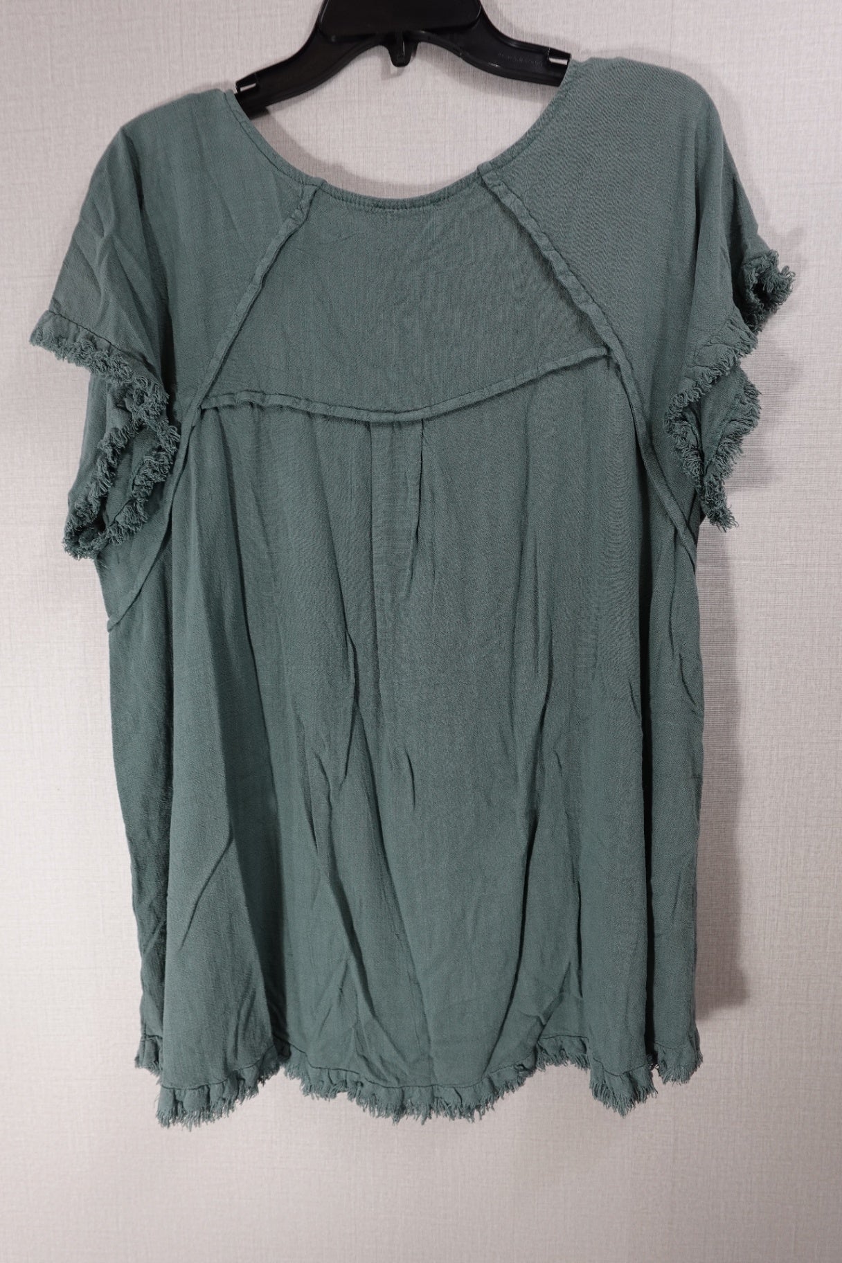 Umgee , Short Sleeved Top, 1X, Linen, Cotton