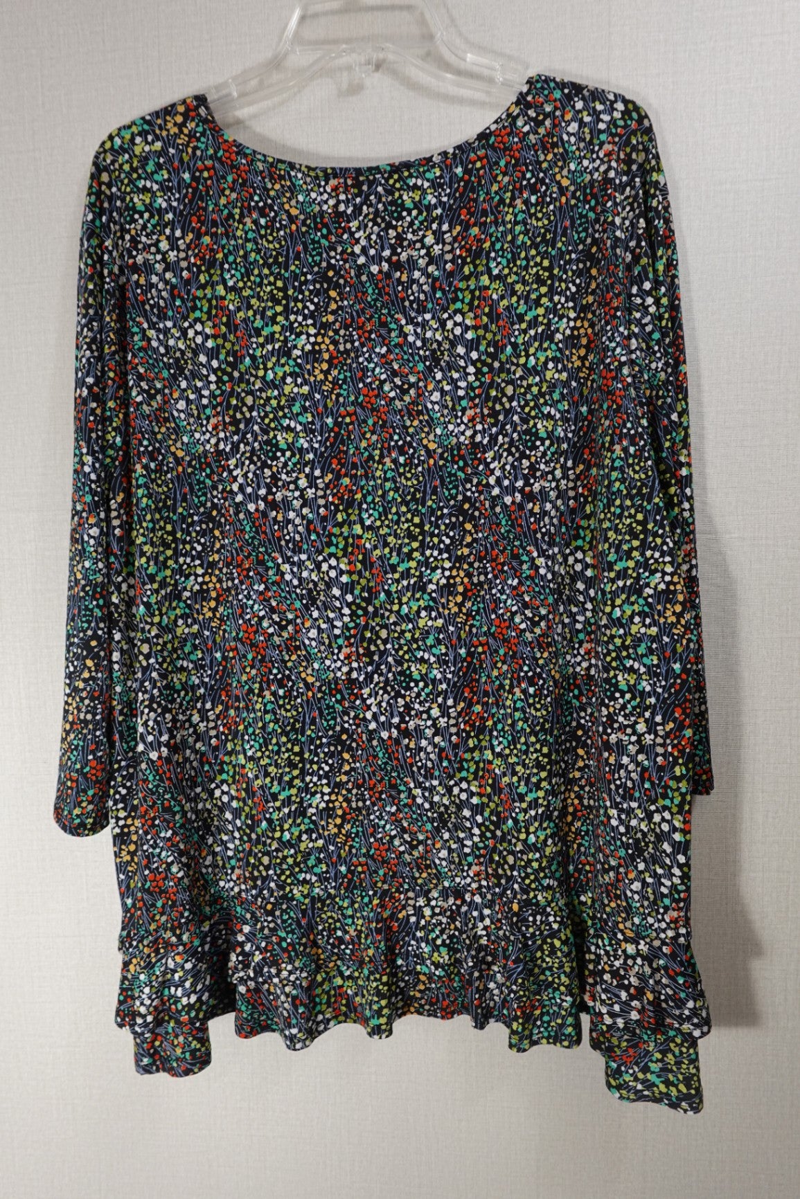 N Touch, New 3/4 Sleeve Top, 1X, Polyester, Spandex