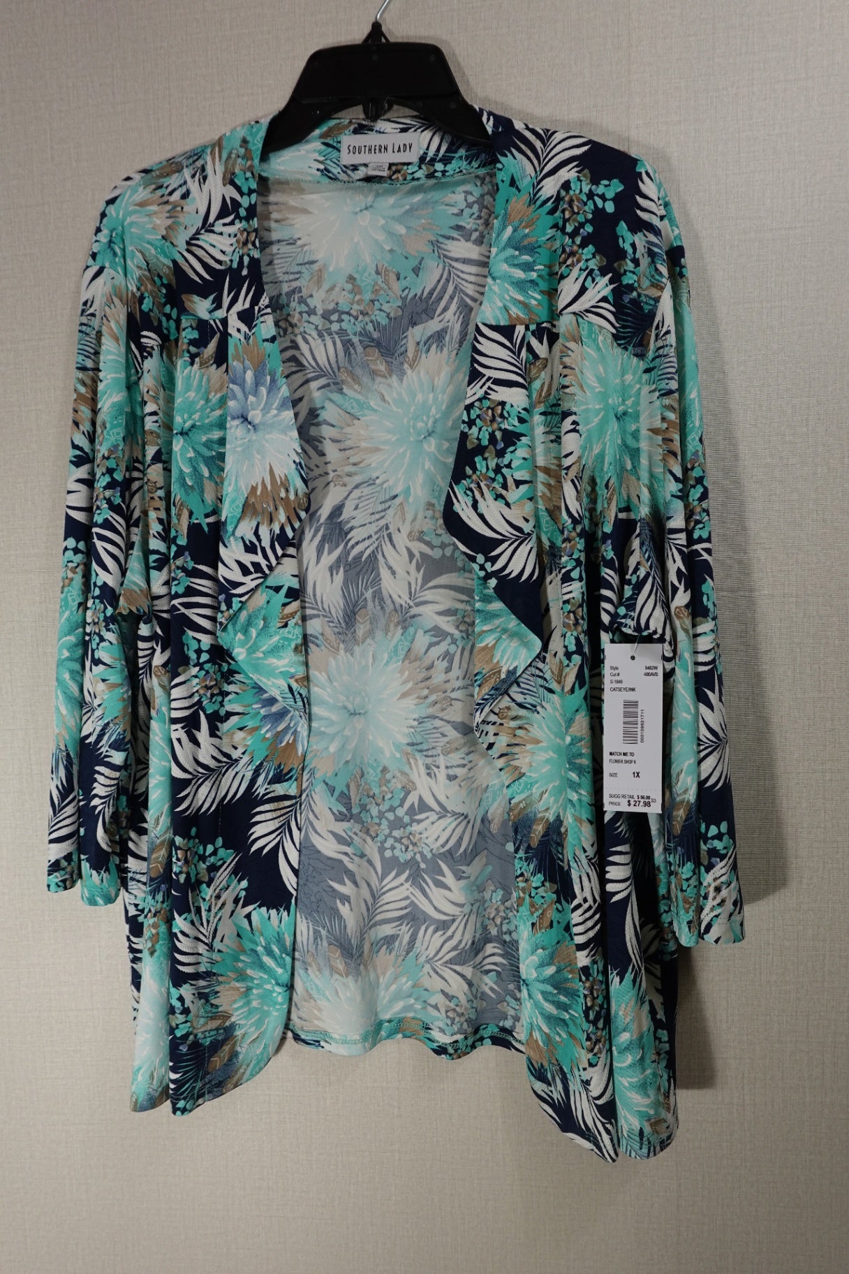 Southern Lady, New Cardigan, 1X, polyester, spandex