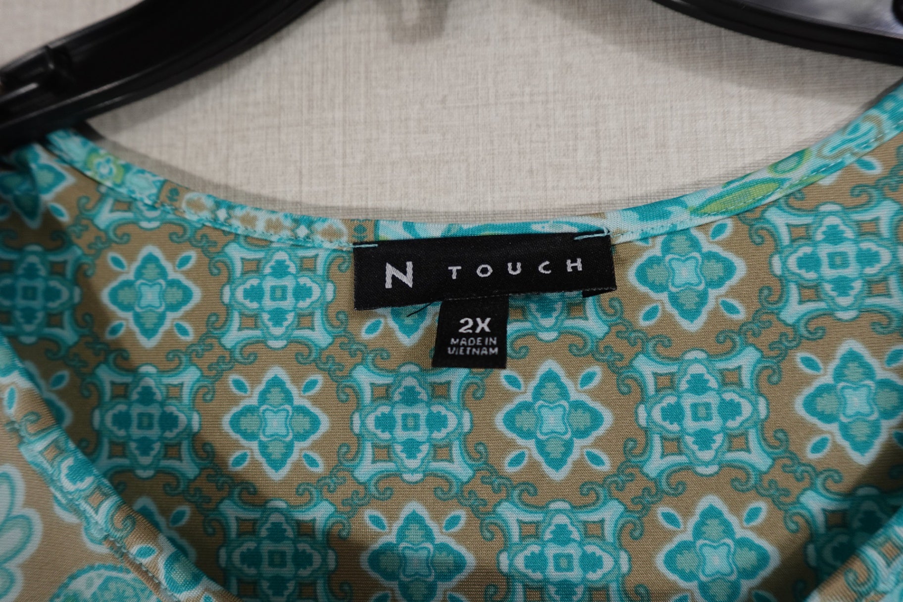 N Touch, Short Sleeved Top, 2X, Polyester, Spandex