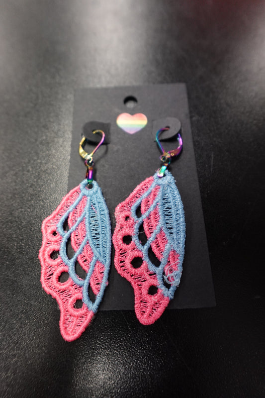 Lil Teapots By Chani, Embordered Lightweight Earrings, One Size, Fabric, Metal