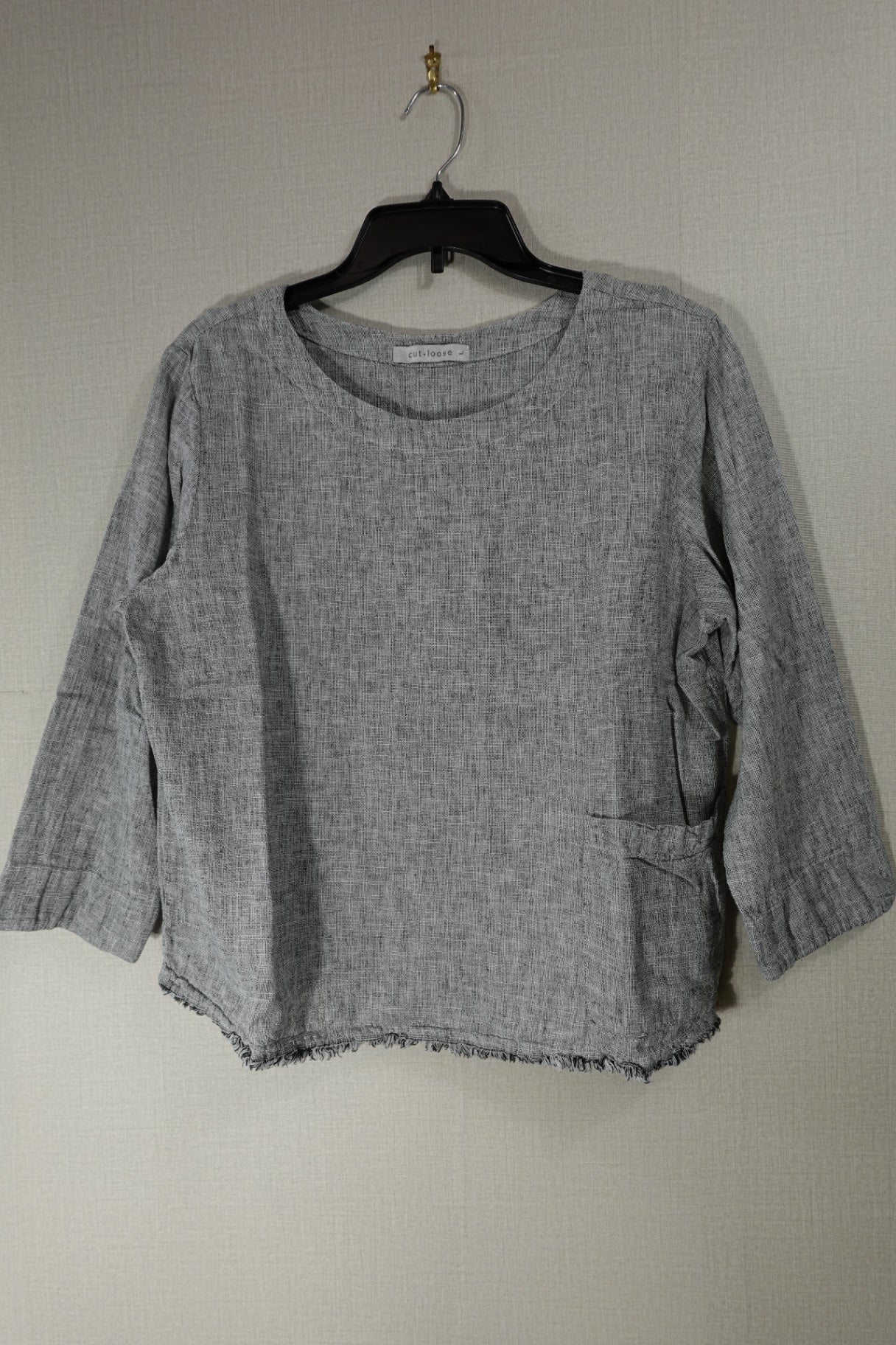 Cut Loose, 3/4 Sleeve Top, L, Cotton