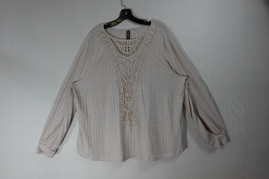 JustFashionNow, Long Sleeves Top, 2X, Polyester, Cotton, Spandex