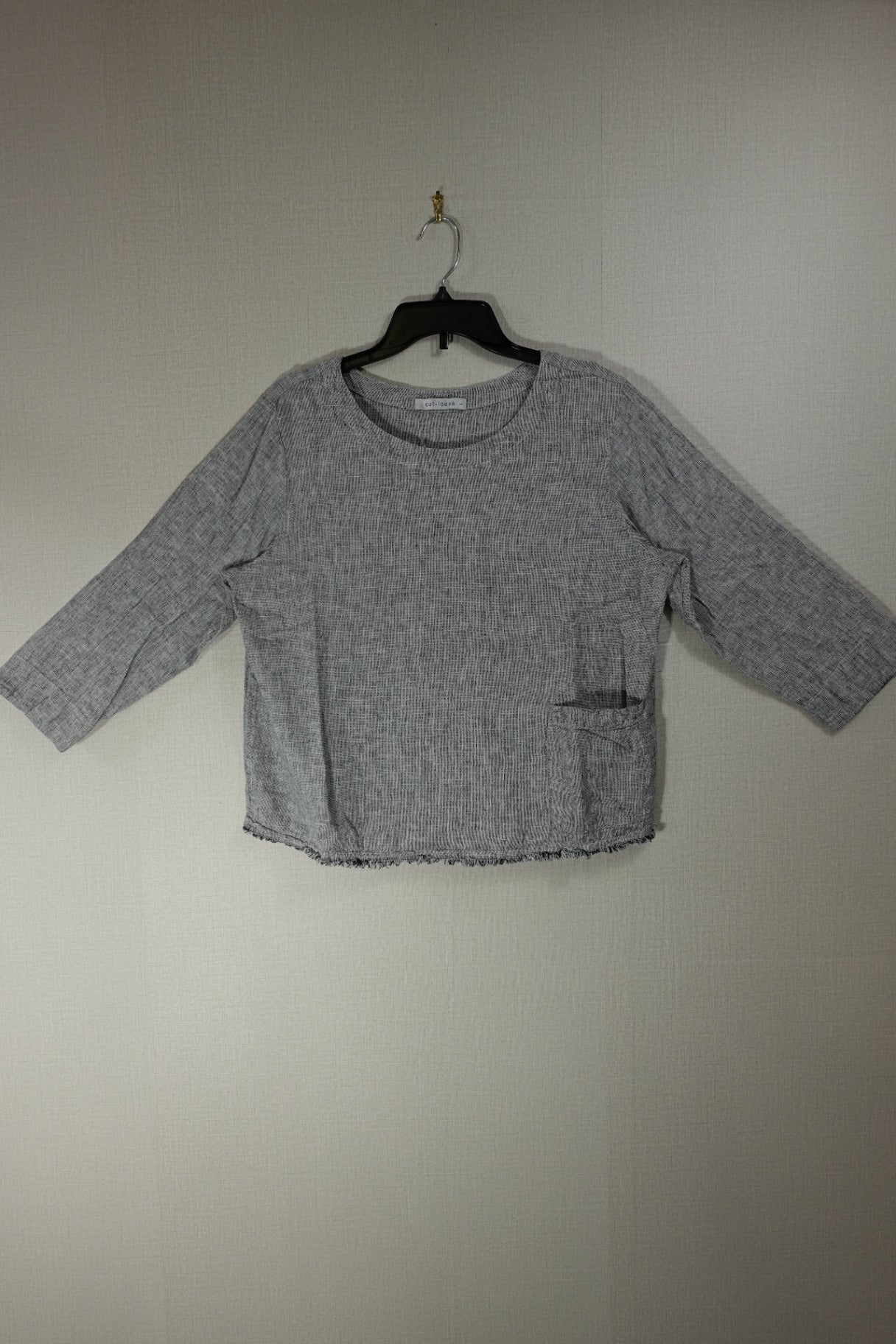 Cut Loose, 3/4 Sleeve Top, L, Cotton