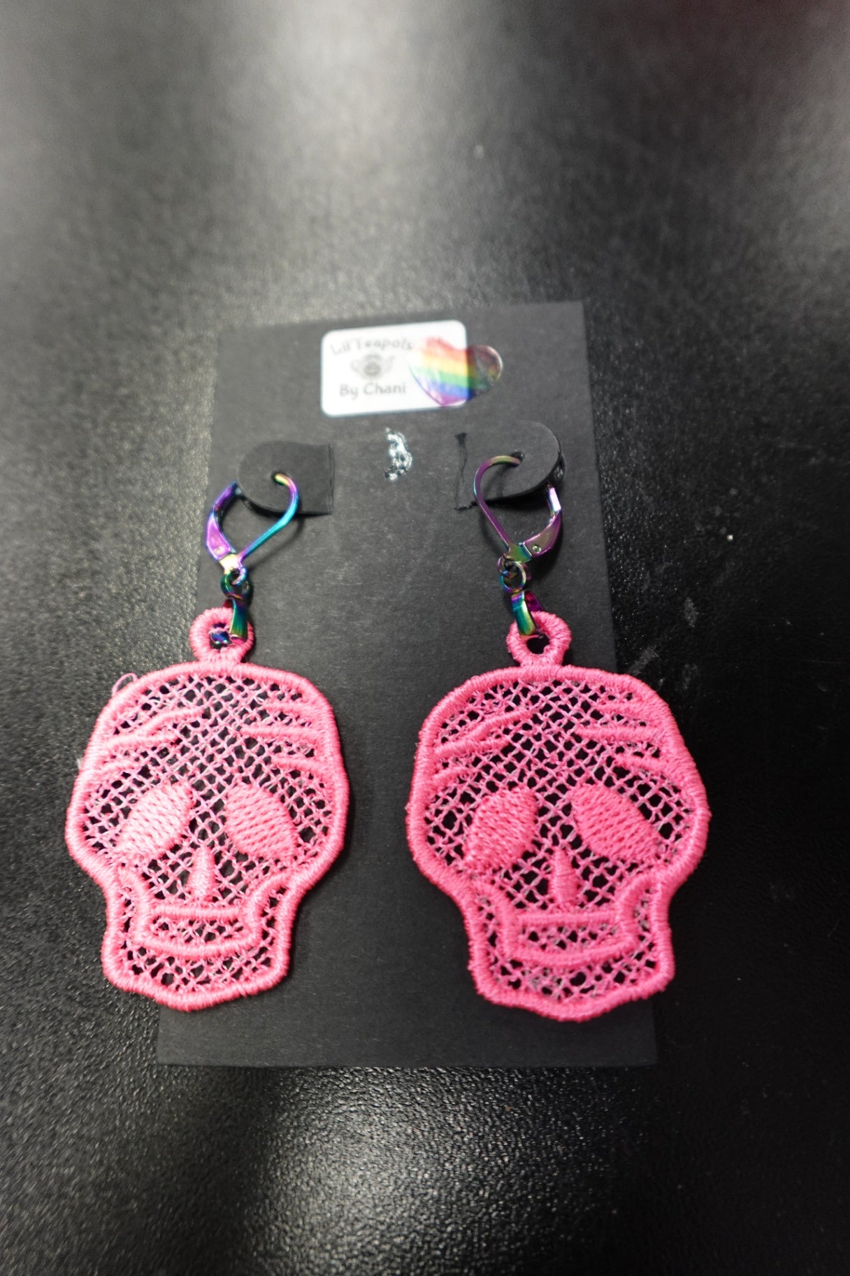 Lil Teapots By Chani, Embordered Lightweight Dangle Earrings, Thread, Metal