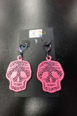 Lil Teapots By Chani, Embordered Lightweight Dangle Earrings, Thread, Metal