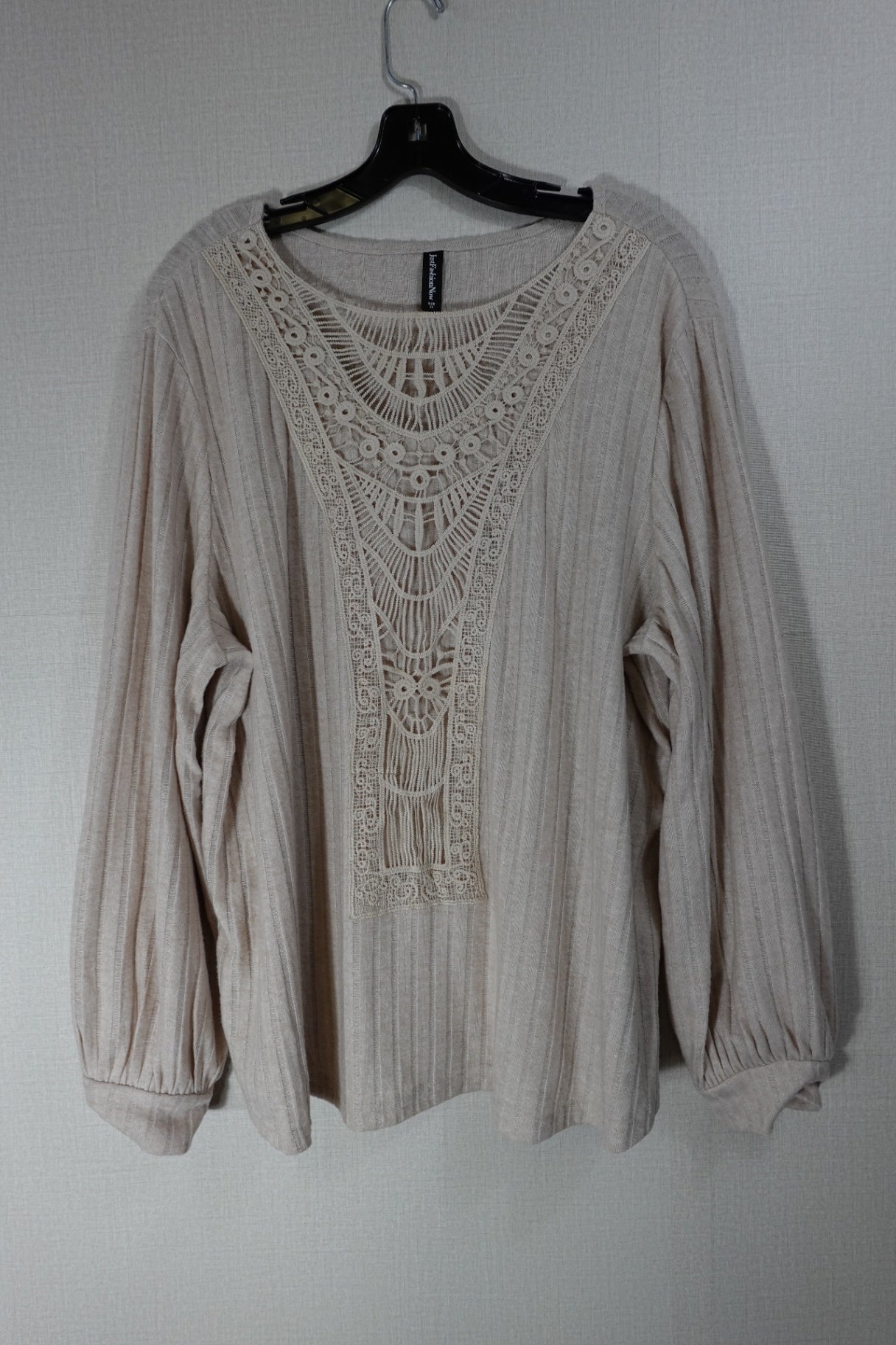 JustFashionNow, Long Sleeves Top, 2X, Polyester, Cotton, Spandex