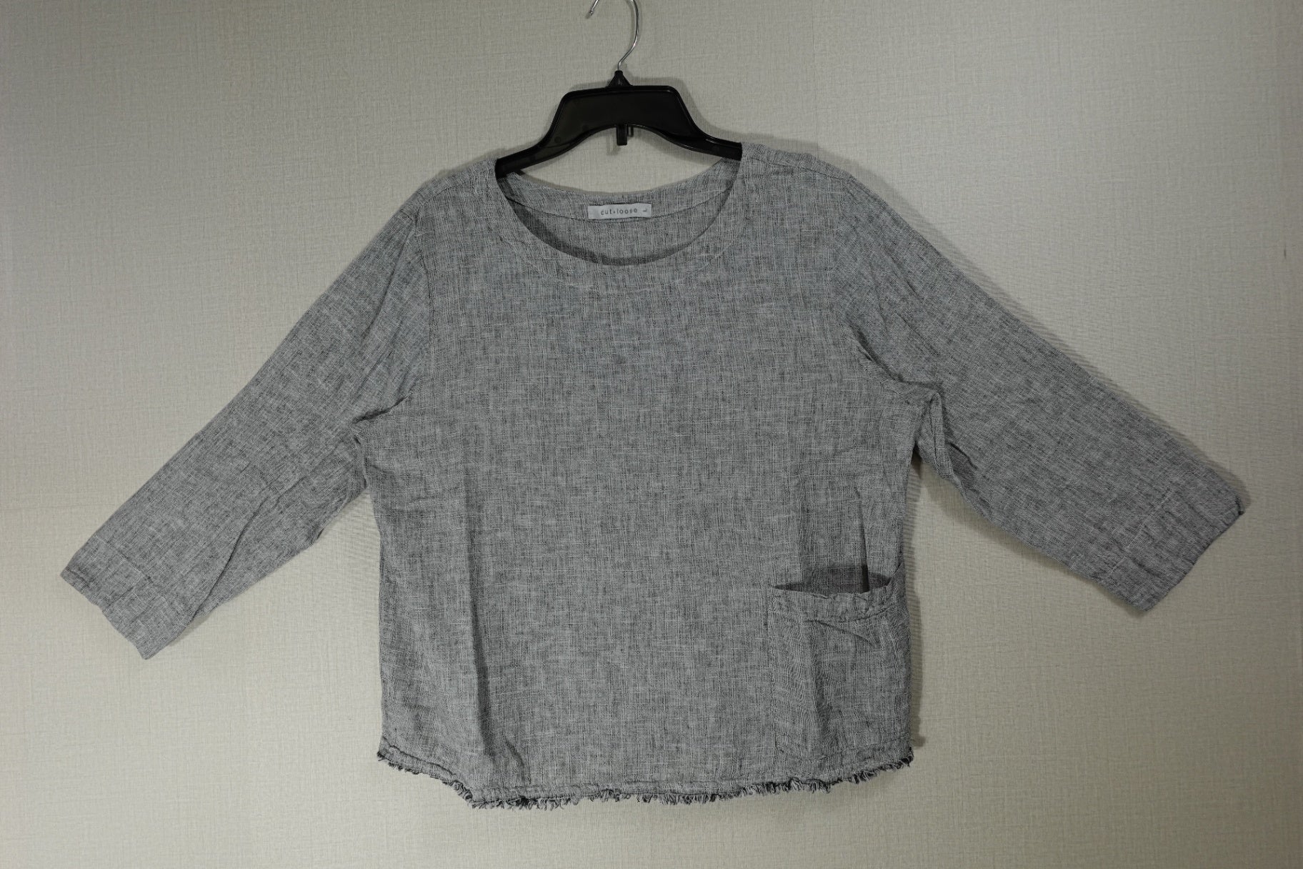 Cut Loose, 3/4 Sleeve Top, L, Cotton