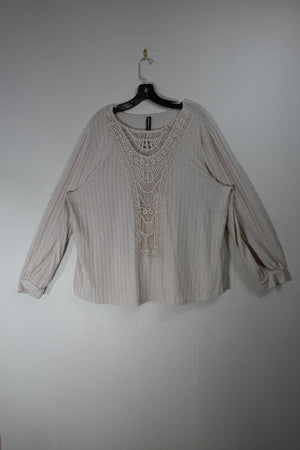 JustFashionNow, Long Sleeves Top, 2X, Polyester, Cotton, Spandex