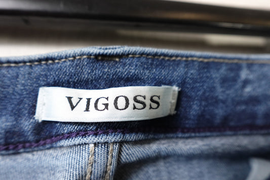 Vigoss, Jeans Straight, 14, Denim, Cotton, Polyester, Spandex