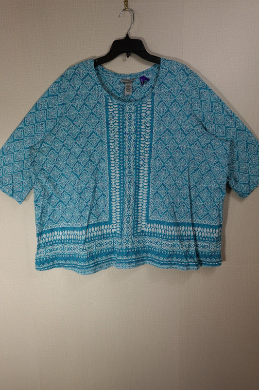 Catherine's, 3/4 Sleeve Top, 26/28wp, Cotton
