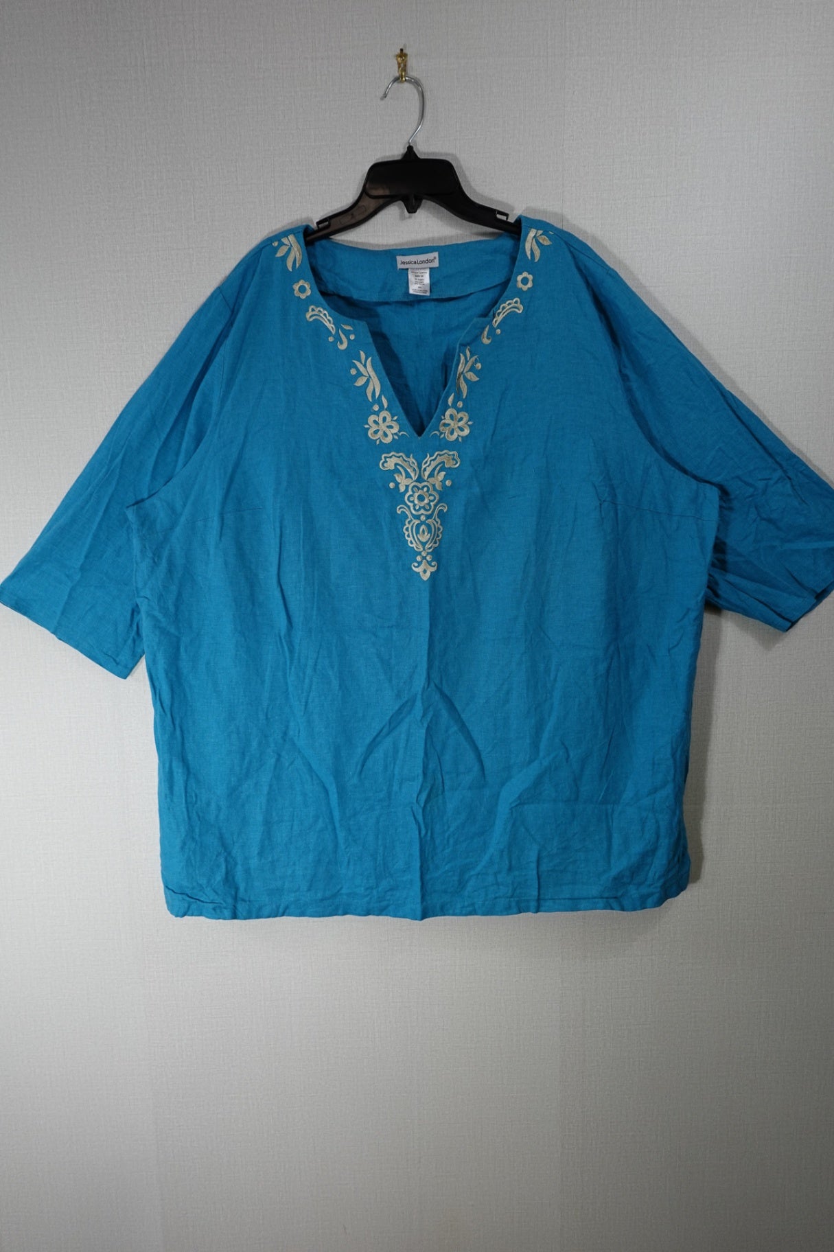 Jessica London, SHORT SLEEVED TOP, 28, Linen, Rayon